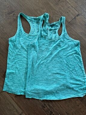Mossimo Supply Co. Turquoise Racerback Tank Tops - Set of 2